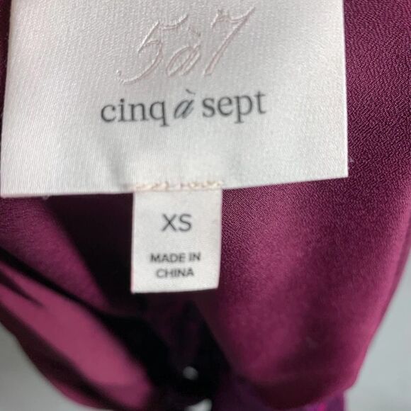CINQ A SEPT 100% silk Mabel Top purple long sleeve blouse top long sleeve sz xs - Picture 9 of 12